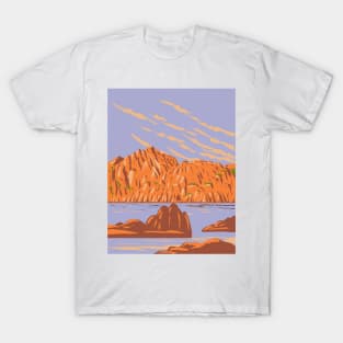 Watson Lake at Granite Dells in Prescott Arizona USA WPA Art Poster T-Shirt